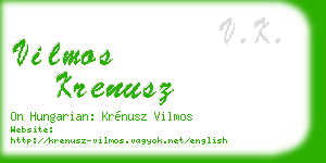 vilmos krenusz business card